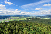 View of the Bohemian Forest and the valley of the Grosser Mühl, Mühlviertel, Austria