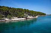 Magnificent coastline near Rab, Primorje-Gorski Kotar, Croatia, Europe