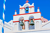 Orthodox church top, Oia, Santorini, Cyclades Islands, Greece
