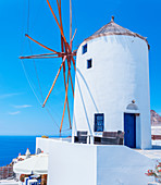 Traditional windmill, Oia, Santorini, Cyclades Islands, Greece
