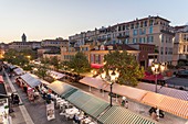 France, Alpes Maritimes, Nice, Old Nice district, Cours Saleya's restaurant terrace