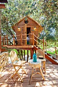France, Bouches du Rhone, Cassis, provencal tree house