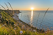 Frankreich, Calvados, Arromanches les Bains, Klippen von Cap Manvieux