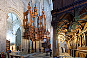 Frankreich, Haute Garonne, Saint Bertrand de Comminges, mit Les Plus Beaux Villages de France (Die schönsten Dörfer Frankreichs) bezeichnet, halten am El Camino de Santiago, der von der UNESCO zum Weltkulturerbe erklärt wurde, der Kathedrale Notre Dame, dem Chordachboden und dem Orgel des 16. Jahrhunderts