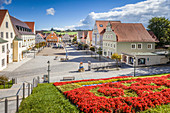 Market square of Ottobeuren, Unterallgäu, Allgäu, Bavaria, Germany