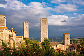 Cityscape with towers, San Gimignano, Tuscany, Italy, Europe