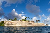 Martinique, Fort de France, Fort Saint Louis view, Vauban type military fort, base of the French Navy in the West Indies