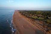 France, Hérault, Sérignan-Plage, aerial view