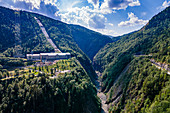 Aerial of the Hydroelectric power station, Rjukan-Notodden Industrial Heritage Site, UNESCO World Heritage Site, Vestfold and Telemark, Norway, Scandinavia, Europe