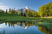 View to Watzmann from Ramsau, Upper Bavaria, Bavaria, Germany