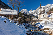 Pfarrkirche St. Sebastian in Ramsau, Oberbayern, Bayern, Deutschland