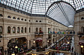 Interior view of department store and GUM shopping arcade, Moscow, Russia, Europe