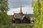 Garmo Stabkirche, Maihaugen Freilichtmuseum, Lillehammer, Innlandet, Norwegen