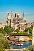 France, Paris, area listed as World Heritage by UNESCO, Notre Dame de Paris, consolidation works after the fire of the roof