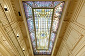 France, Meurthe et Moselle, Nancy, glass roof in Art Nouveau style of the Credit Lyonnais today LCL by Jacques Gruber from the Ecole de Nancy (Nancy school)