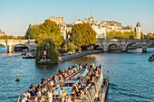 France, Paris, area listed as World Heritage by UNESCO, fly boat in front of Île de la Cite