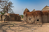 Earth tower house, called takienta, of Batammariba people in Koutammakou region, La Kara, Togo, West Africa, Africa