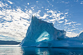 Sunburst on iceberg in Holms O, Baffin Bay, on the northwest coast of Greenland, Polar Regions