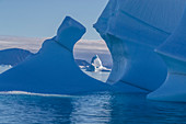 Iceberg calved from glacier from the Greenland Icecap in De Dodes Fjord (Fjord of the Dead), Baffin Bay, Greenland, Polar Regions