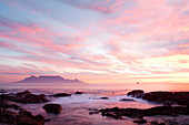 Cape Town from Bloubergstrand, Western Cape, South Africa, Africa