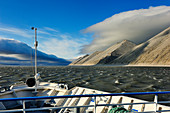 River cruise ship MS Michail Svetlov. River cruise on the Lena, Yakutia: ASIA, Russia, Sacha, Republic of Sakha, Yakutia,