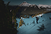Canada, British Columbia, Squamish, Woman backcountry skiing