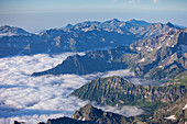 Schweiz, Monte Rosa, Berglandschaft und Wolken