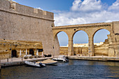 Restaurant with a small, idyllic harbor, Kalkara, Valetta, Malta, Europe