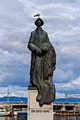 The last Viking memorial in Ravnkloa, Hafen, Trondheim, Norway