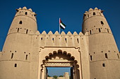 Entrance gate to Al Jahili Fort, Al Ain, Abu Dhabi, United Arab Emirates, Middle East