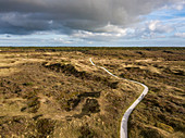 Wanderweg durch Dünenlandschaft nahe Den Hoorn, Texel, Westfriesische Inseln, Friesland, Niederlande, Europa