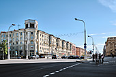 Streetscape of Prospect Niezaliežnasci, Minsk Belarus