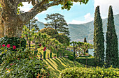 Garten der Villa Balbianello in Lenno am Comer See, Lombardei, Italien