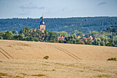 View of the summer landscape around the Heldburg, Heldburg - Bad Colberg, Thuringia