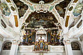 Interior view of St. Martin monastery church, Benedictine Archabbey of Beuron, Beuron, Upper Danube Nature Park, Upper Danube Valley, Danube, Swabian Alb, Baden-Württemberg, Germany