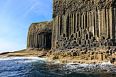 Basalt columns from Staffa Island, Ossian Legend, Mendelssohn, Inner Hebrides, Scotland, UK