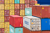 Container stack, harbor, Steinwerder, Hamburg, Germany