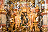 Altar, Wieskirche, Steingaden, Bavaria, Germany
