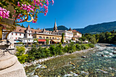 Blick von der Postbrücke, Fluß Passer, Meran, Südtirol, Alto Adige, Italien