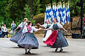 Folk dance and music on Midsummer Festival in Seurasaari Open Air Museum, Helsinki, Finland