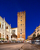 Blcik over the Piazza delle Erbe next to the Palladiana Basilica in Vicenza, Veneto; Italy.