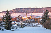 Winter in Iphofen, Schwanberg, Unterfranken, Franken, Bayern, Deutschland, Europa