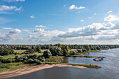 Elbe, groynes on the Elbe, Magdeburg, Saxony-Anhalt, Germany