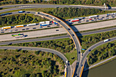 Motorway A2 junction Hannover-Langenhagen, aerial view,