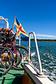 Cycling on the Ahland Island, bicycle ferry at Geta, Ahland, Finland
