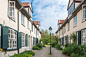 Blick in den Glandorps Hof in Lübeck, Gänge und Höfe, Stiftungshof, Lübeck, Hansestadt, Schleswig-Holstein, Deutschland