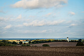 View from the observation tower on the Hessenstein near Gut Panker to the Baltic Sea, Pilsberg, Panker, Lütjenburg, Plön district, Hohwachter Bucht, Probstei