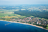 View from above on Kellenhusen, Baltic Sea, aerial view, Ostholstein, Schleswig-Holstein, Germany