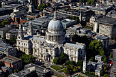 UK, London, Aerial view of St Paul's Cathedral
