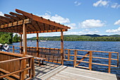 Jetty on the lake in Sainte Adolphe de Howard, Quebec, Canada
